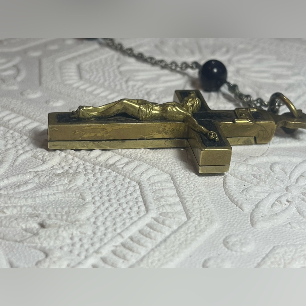 Silver and Black Rosary Necklace - Picture 7 of 16